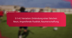 Read more about the article 3-1-4-2 Variation: Einbindung einer falschen Neun, Angreifende Fluidität, Raumerschaffung