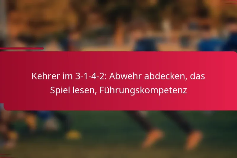 Kehrer im 3-1-4-2: Abwehr abdecken, das Spiel lesen, Führungskompetenz
