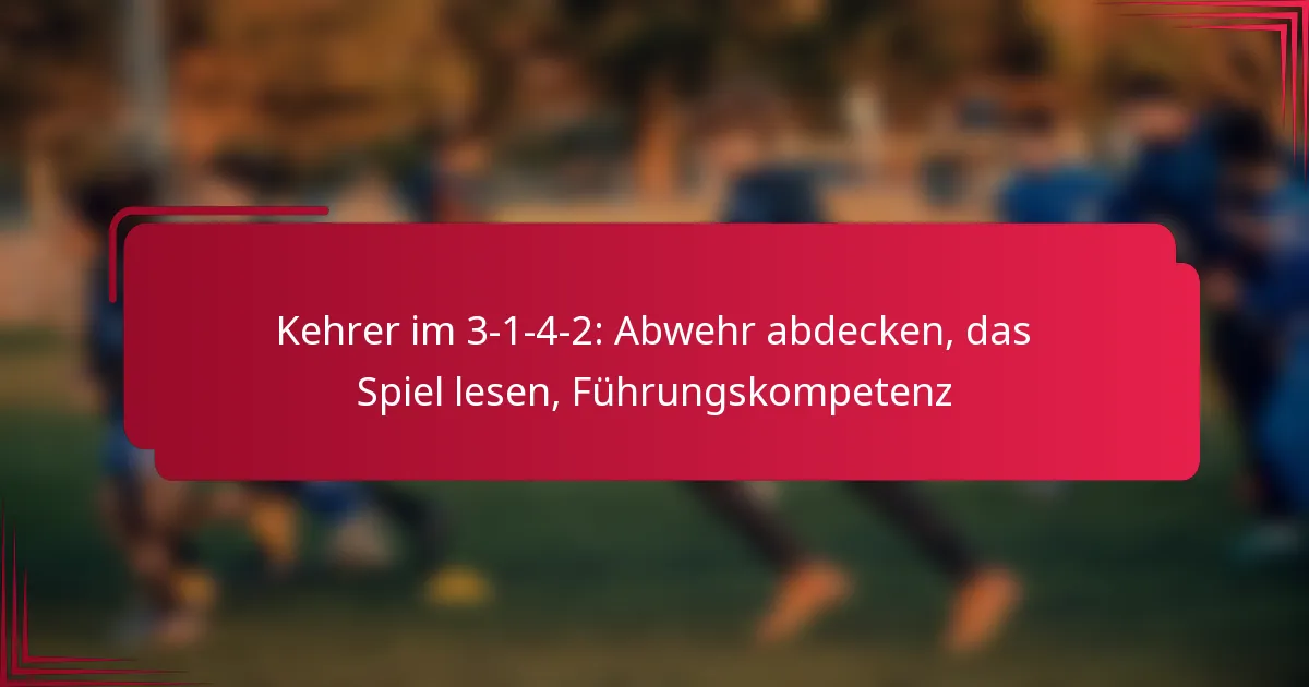 Read more about the article Kehrer im 3-1-4-2: Abwehr abdecken, das Spiel lesen, Führungskompetenz