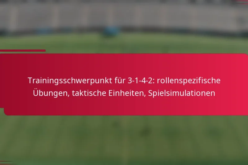 Trainingsschwerpunkt für 3-1-4-2: rollenspezifische Übungen, taktische Einheiten, Spielsimulationen