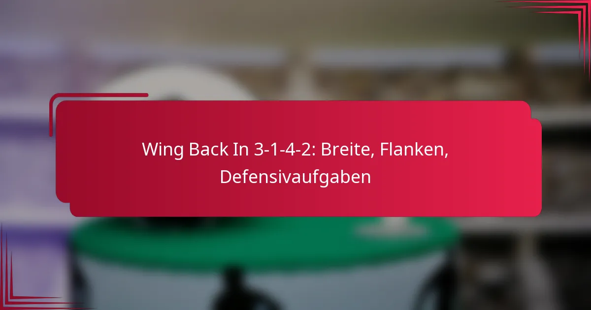 You are currently viewing Wing Back In 3-1-4-2: Breite, Flanken, Defensivaufgaben