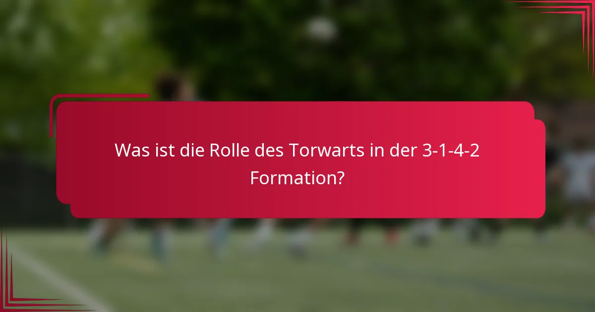 Was ist die Rolle des Torwarts in der 3-1-4-2 Formation?
