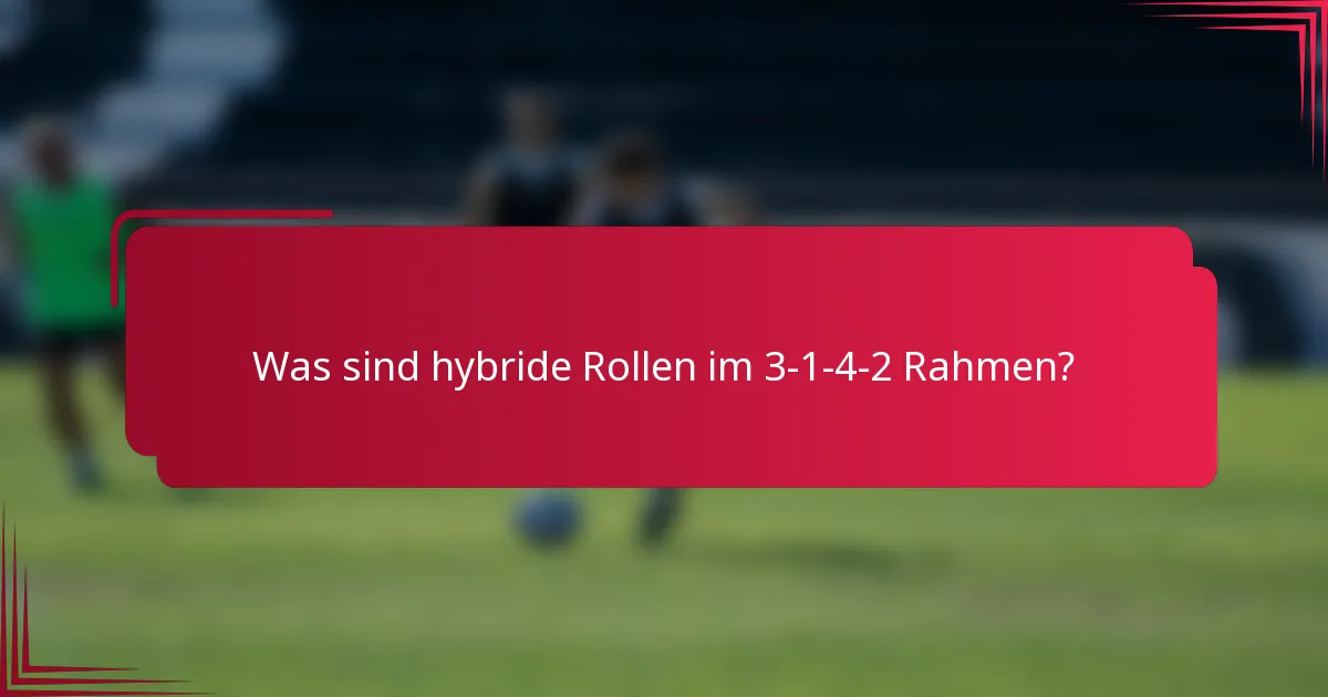 Was sind hybride Rollen im 3-1-4-2 Rahmen?
