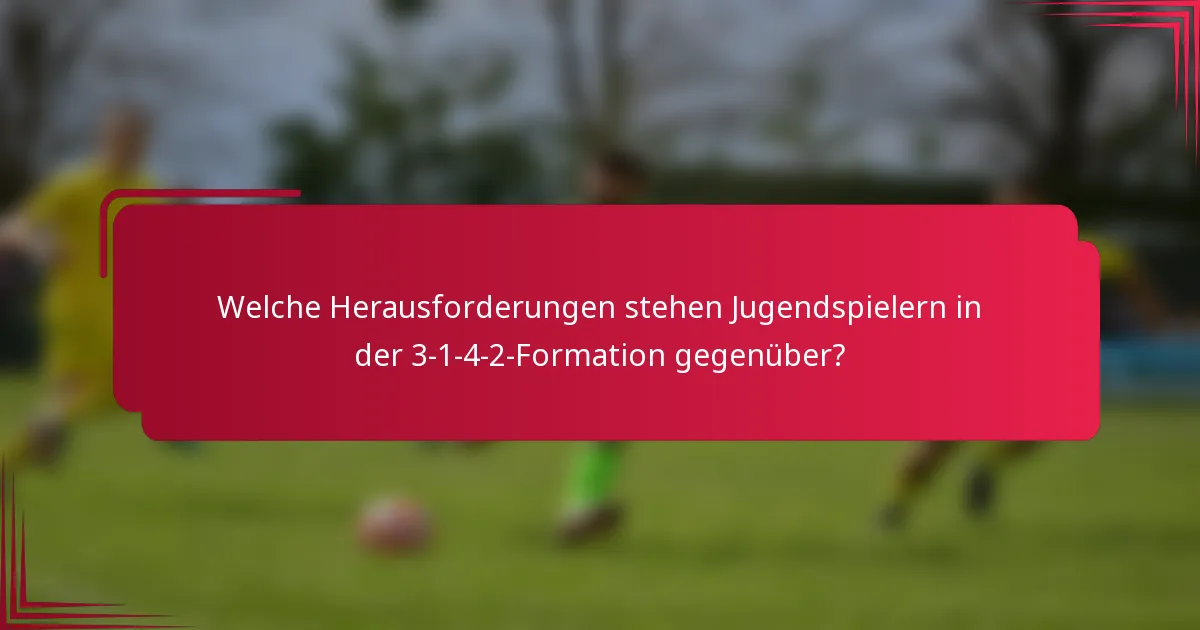 Welche Herausforderungen stehen Jugendspielern in der 3-1-4-2-Formation gegenüber?
