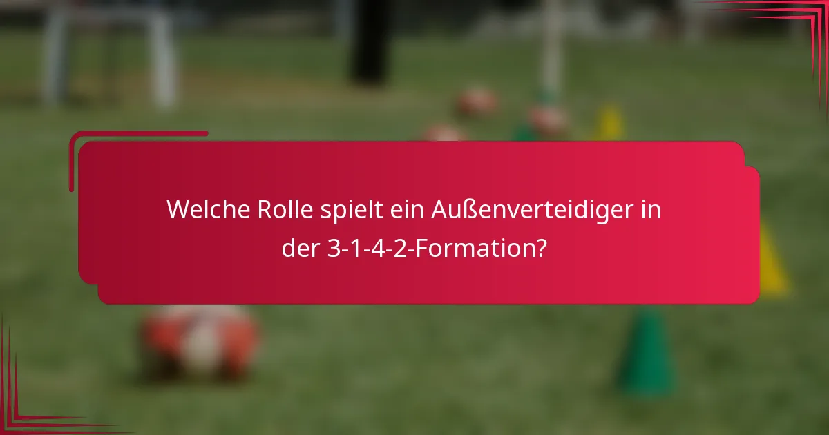 Welche Rolle spielt ein Außenverteidiger in der 3-1-4-2-Formation?