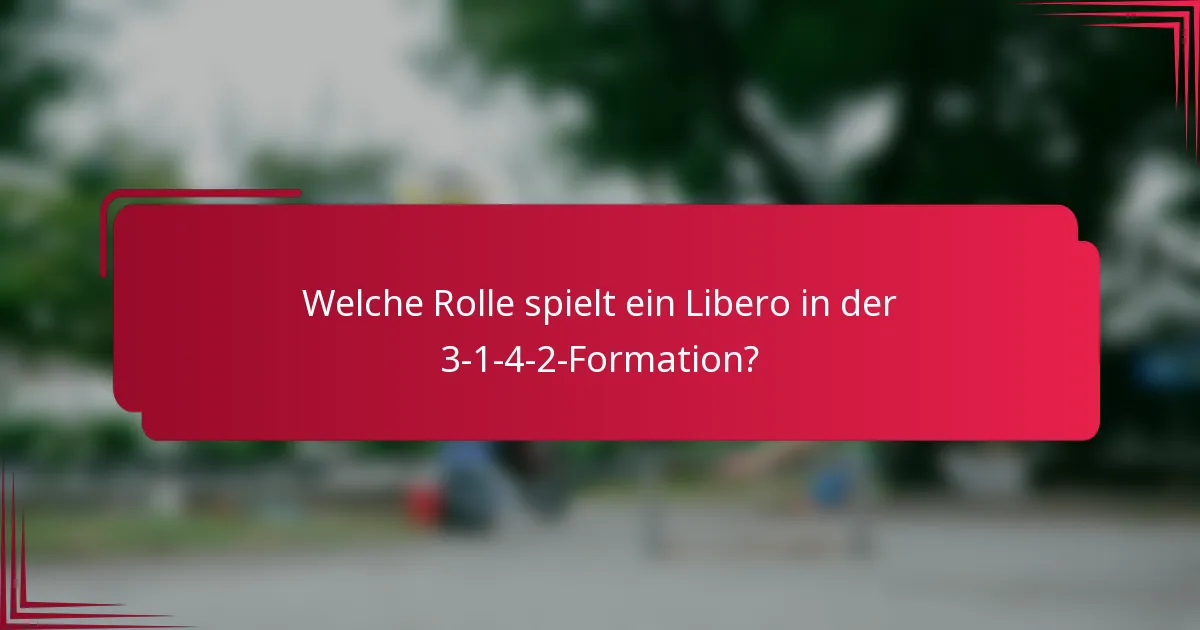 Welche Rolle spielt ein Libero in der 3-1-4-2-Formation?