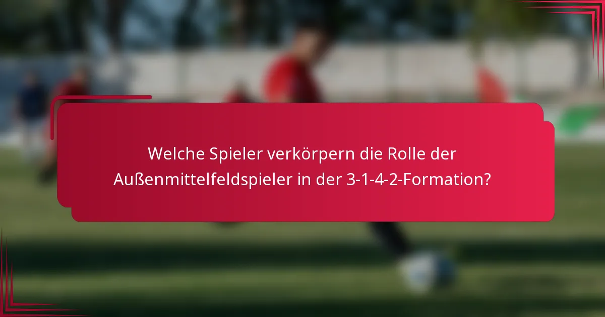 Welche Spieler verkörpern die Rolle der Außenmittelfeldspieler in der 3-1-4-2-Formation?