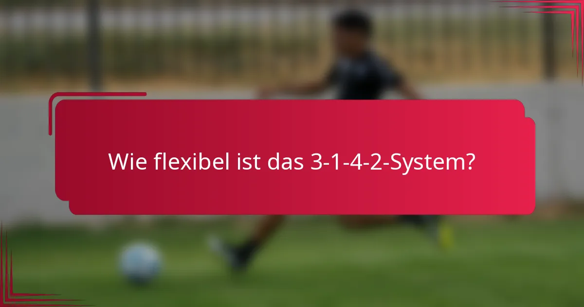 Wie flexibel ist das 3-1-4-2-System?