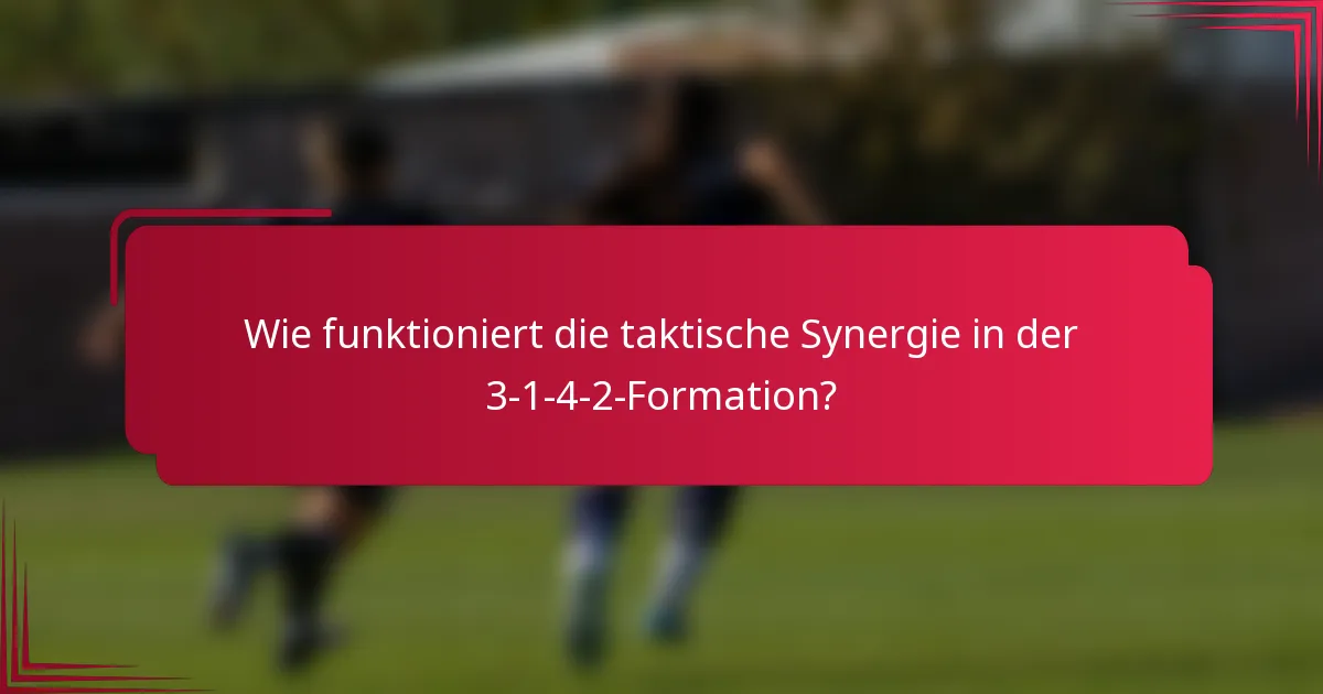 Wie funktioniert die taktische Synergie in der 3-1-4-2-Formation?