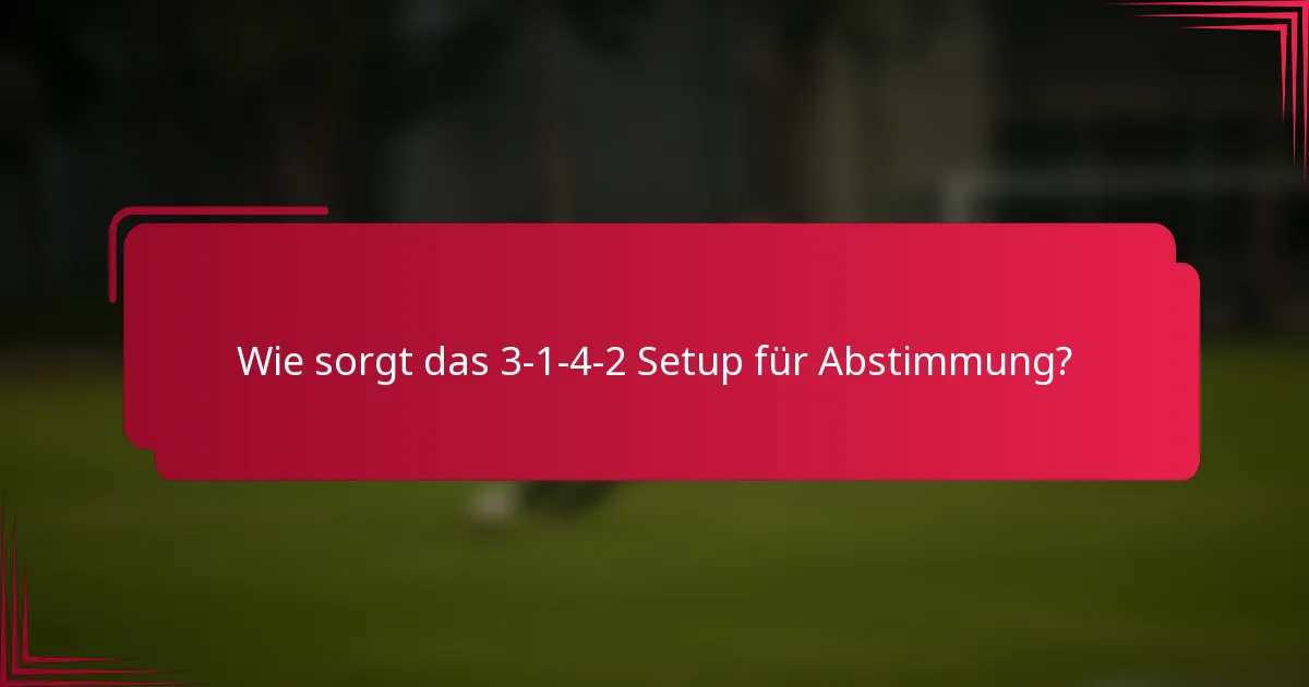 Wie sorgt das 3-1-4-2 Setup für Abstimmung?